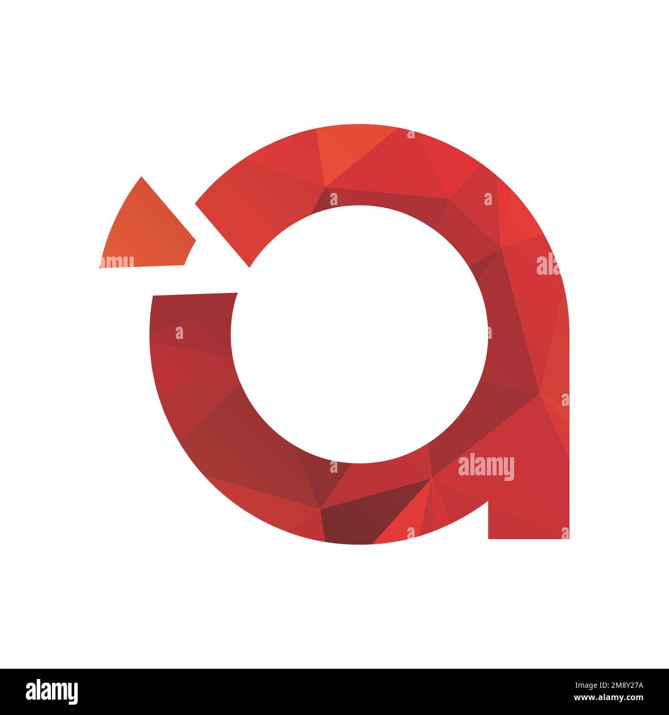a initials red polygonal logo and vector icon Stock Photo - Alamy