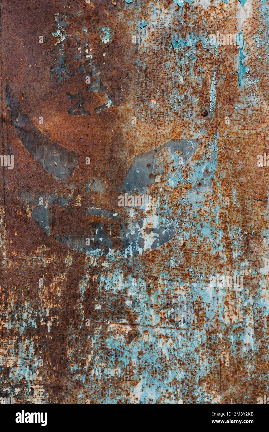 rusty old metal texture with corrosion and blue paint Stock Photo - Alamy