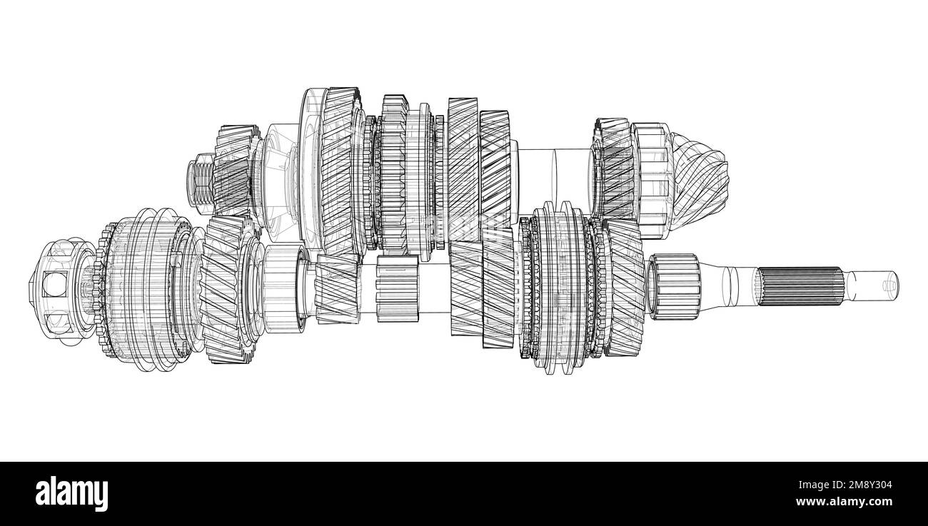 Gearbox sketch. Vector Stock Vector Image & Art Alamy