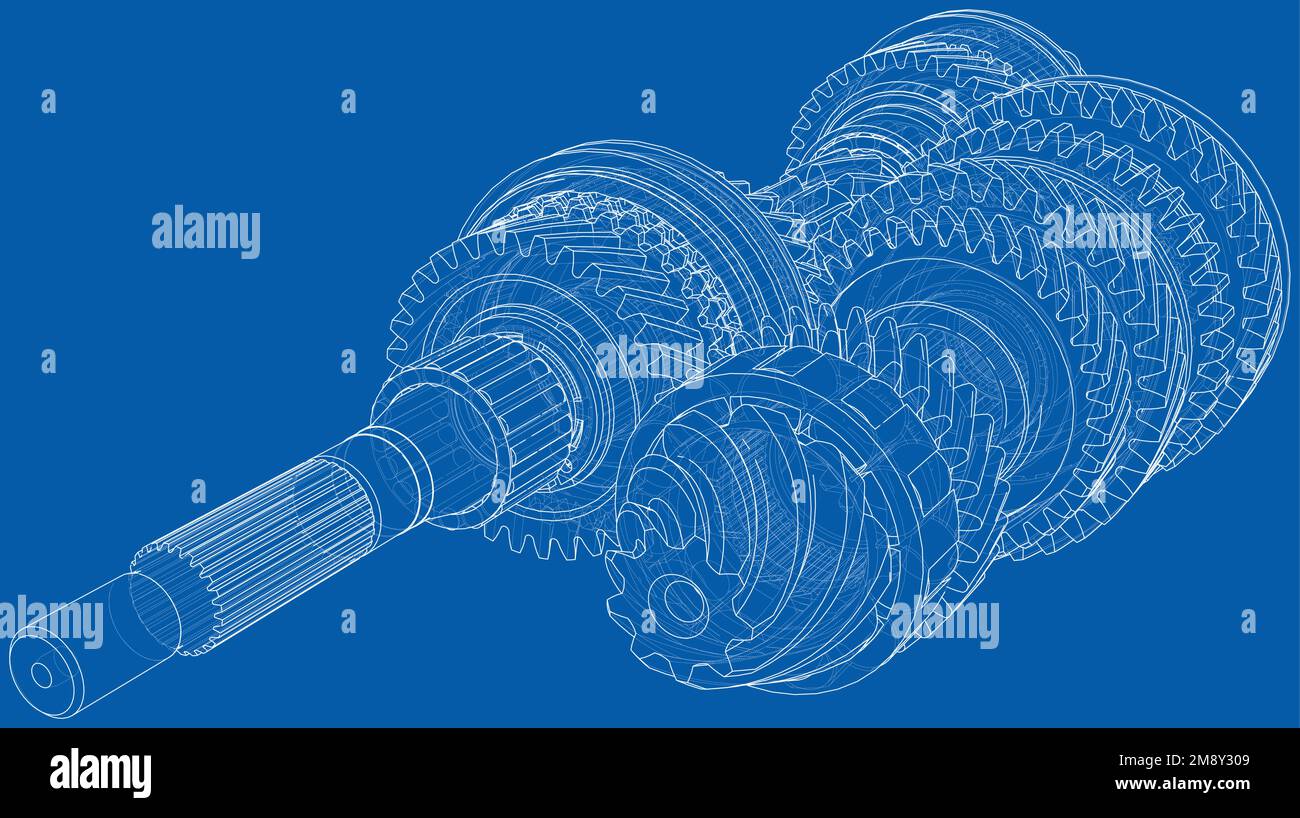 Gearbox sketch. Vector Stock Vector Image & Art - Alamy