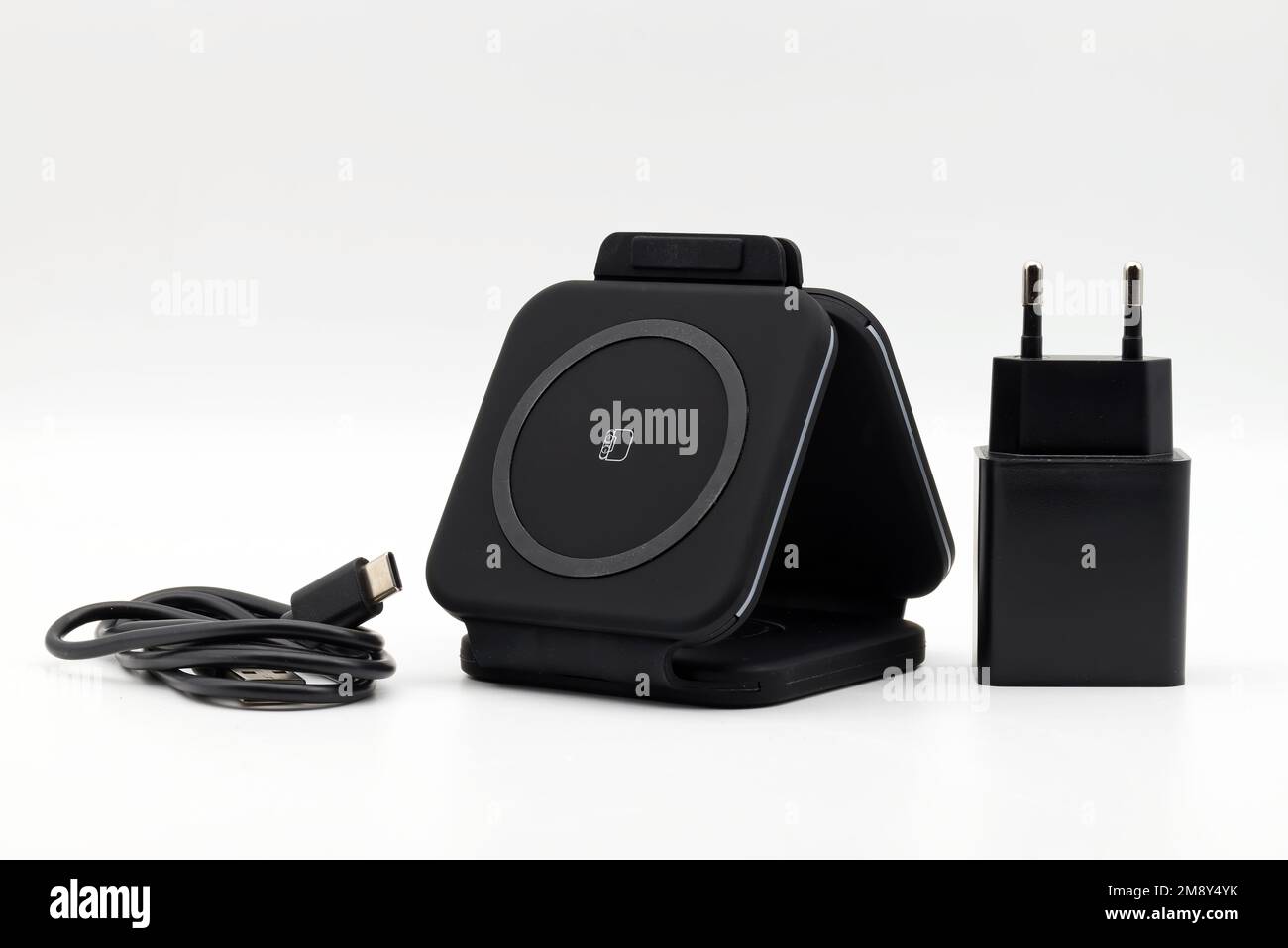 Foldable Wireless Charger isolated on white background. Wireless