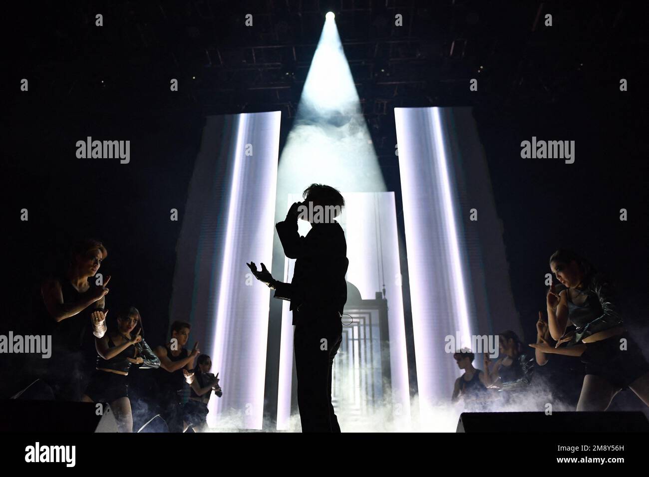 Jackson Wang performs at the Zenith concert hall in Paris, France on