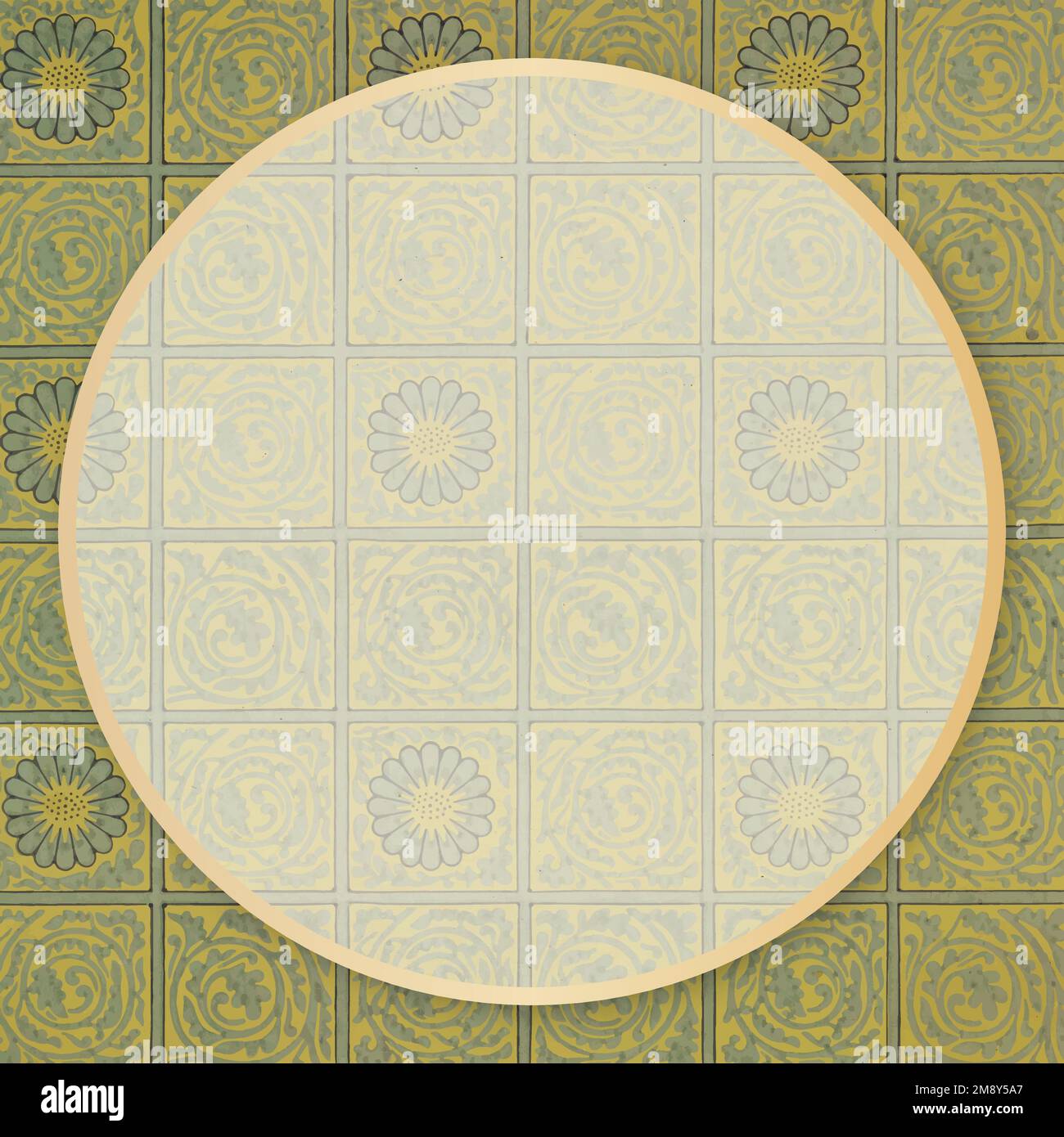 Vintage floral frame vector William Morris style Stock Vector