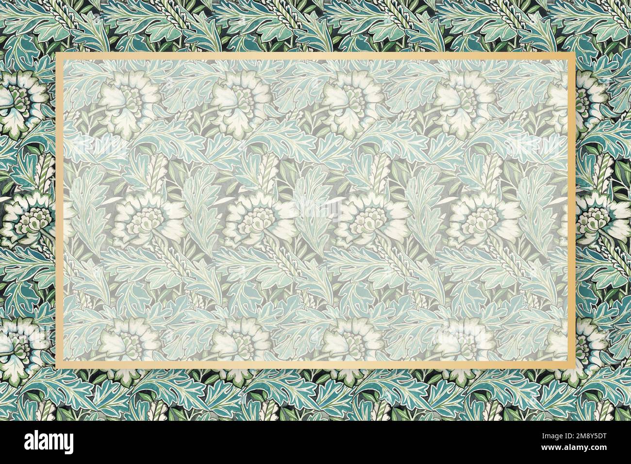 Rectangle antique floral frame vector copy space Stock Vector