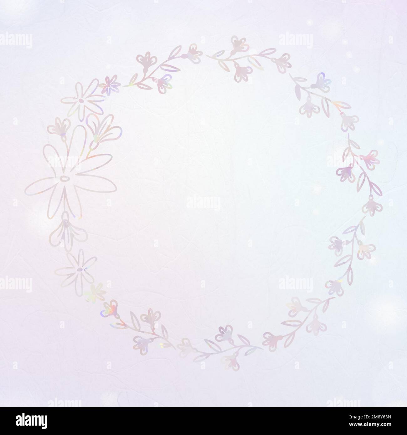 Vector floral wreath frame holography effect Stock Vector Image & Art ...