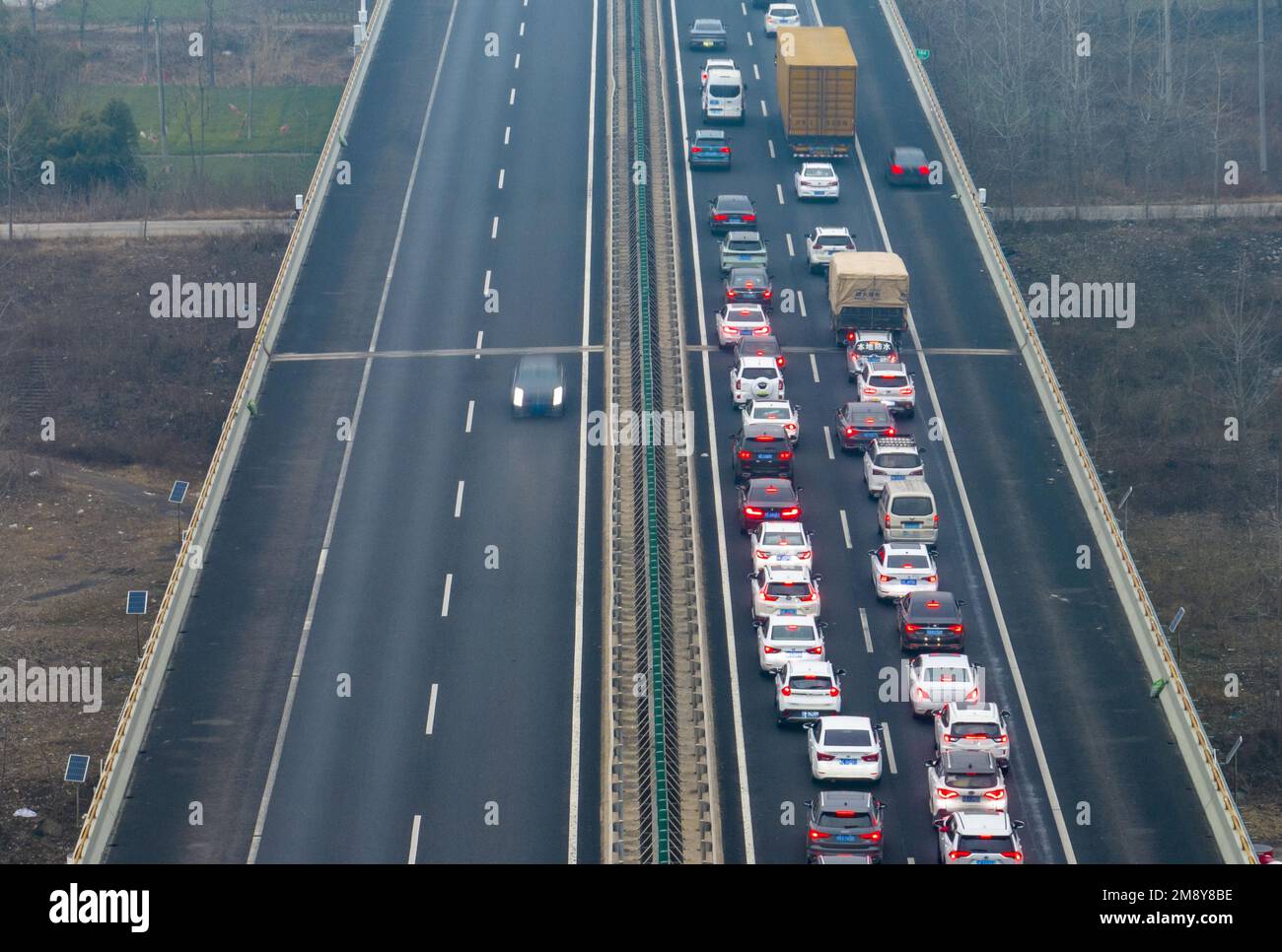 Aerial photo shows the large traffic flow of ChangchunShenzhen