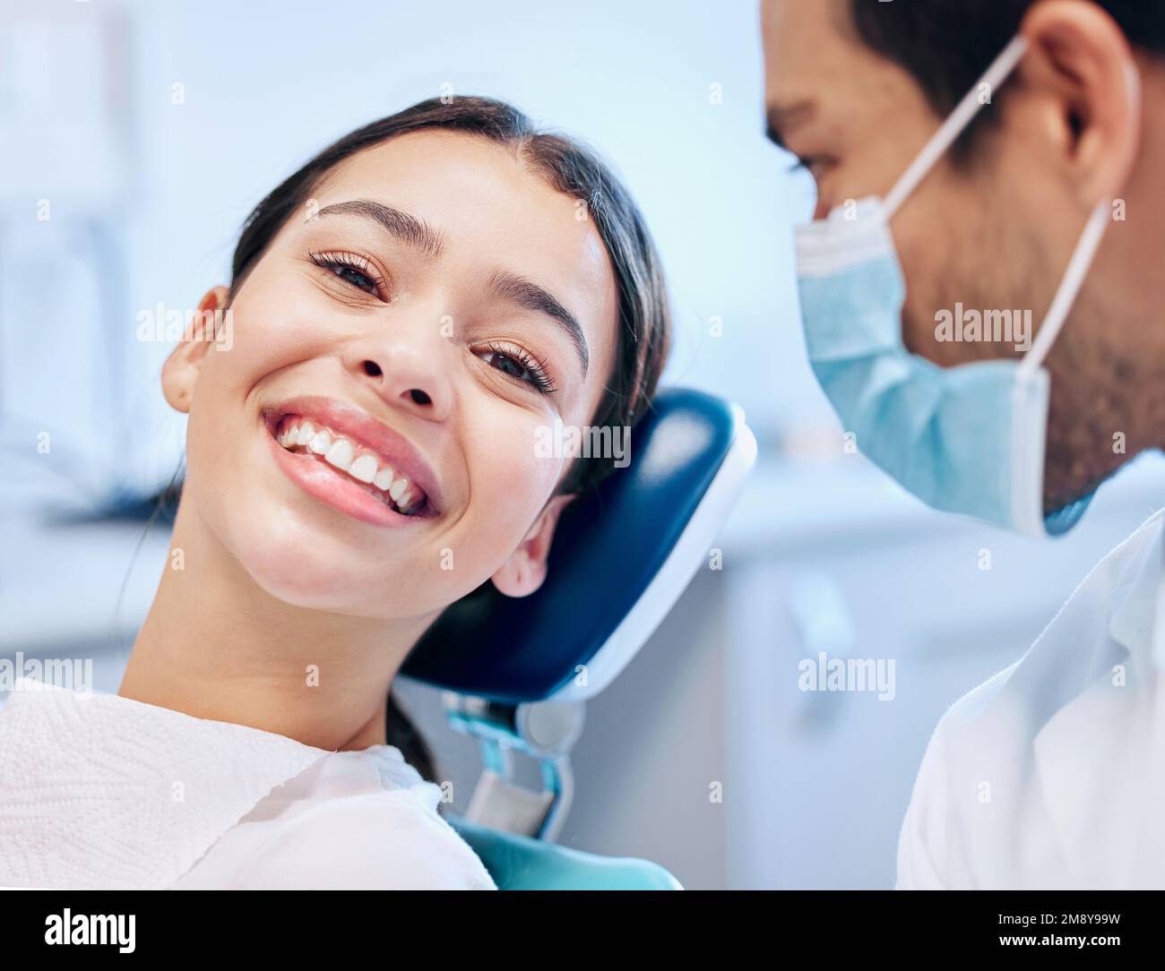 Woman getting teeth cleaned hi-res stock photography and images - Alamy