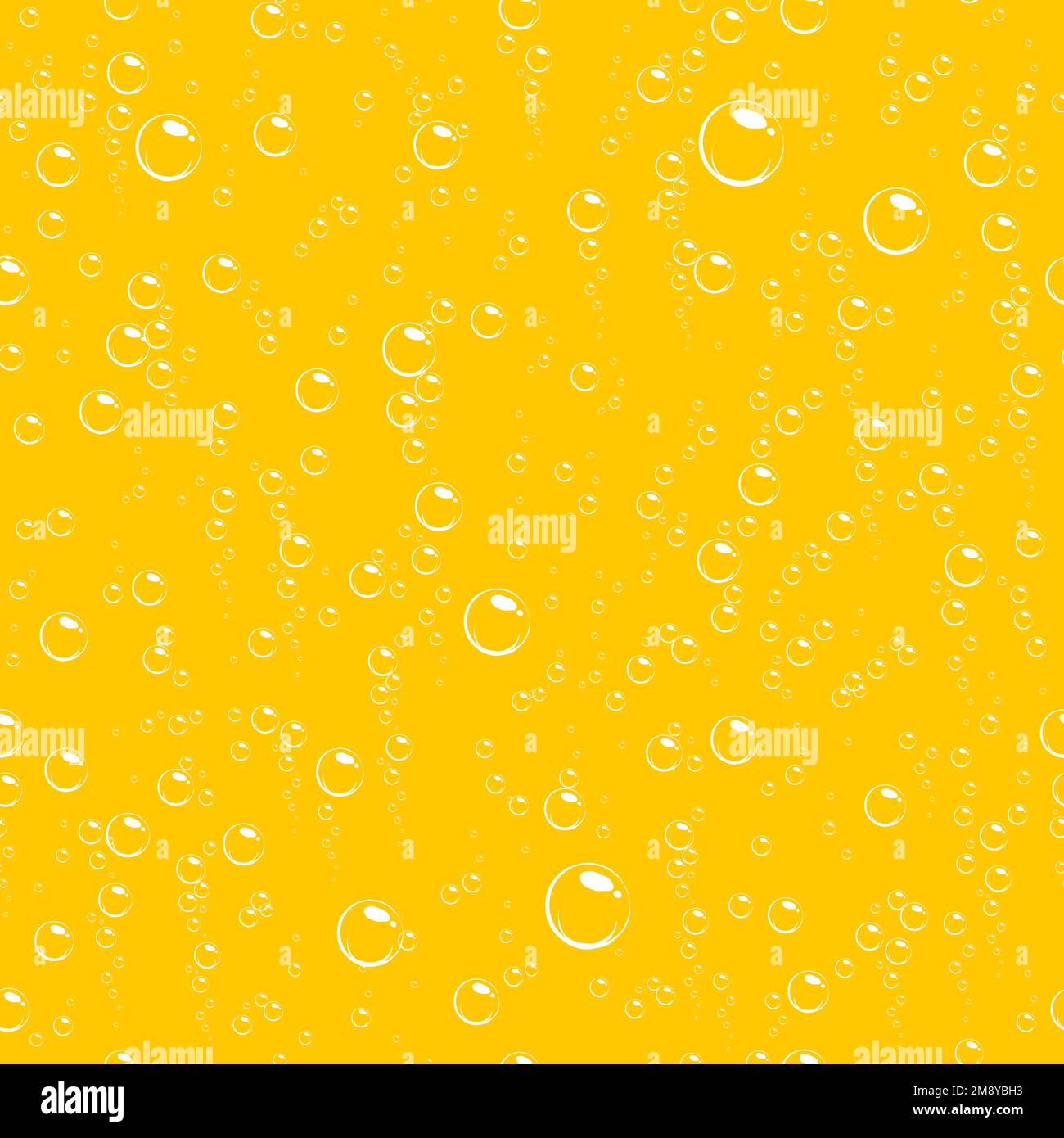 Beer bubbles seamless pattern. Alcohol drink and fizzy soda water