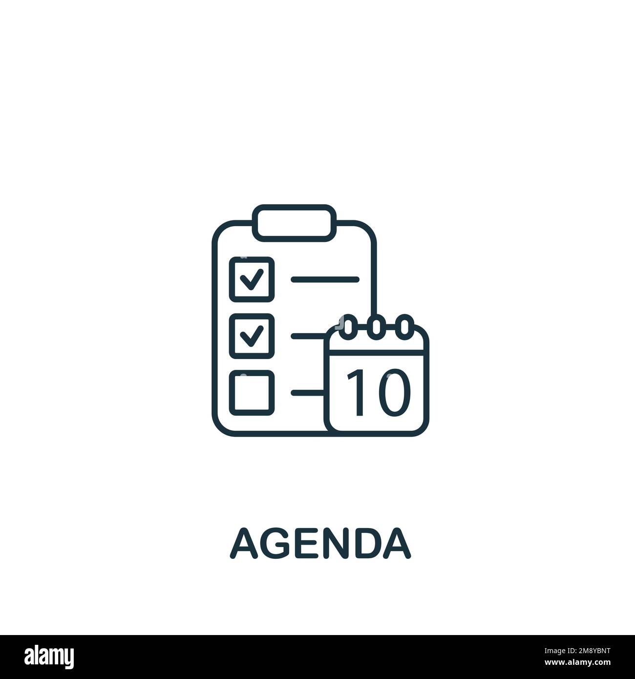 Agenda icon. Monochrome simple Time Management icon for templates, web  design and infographics Stock Vector Image & Art - Alamy