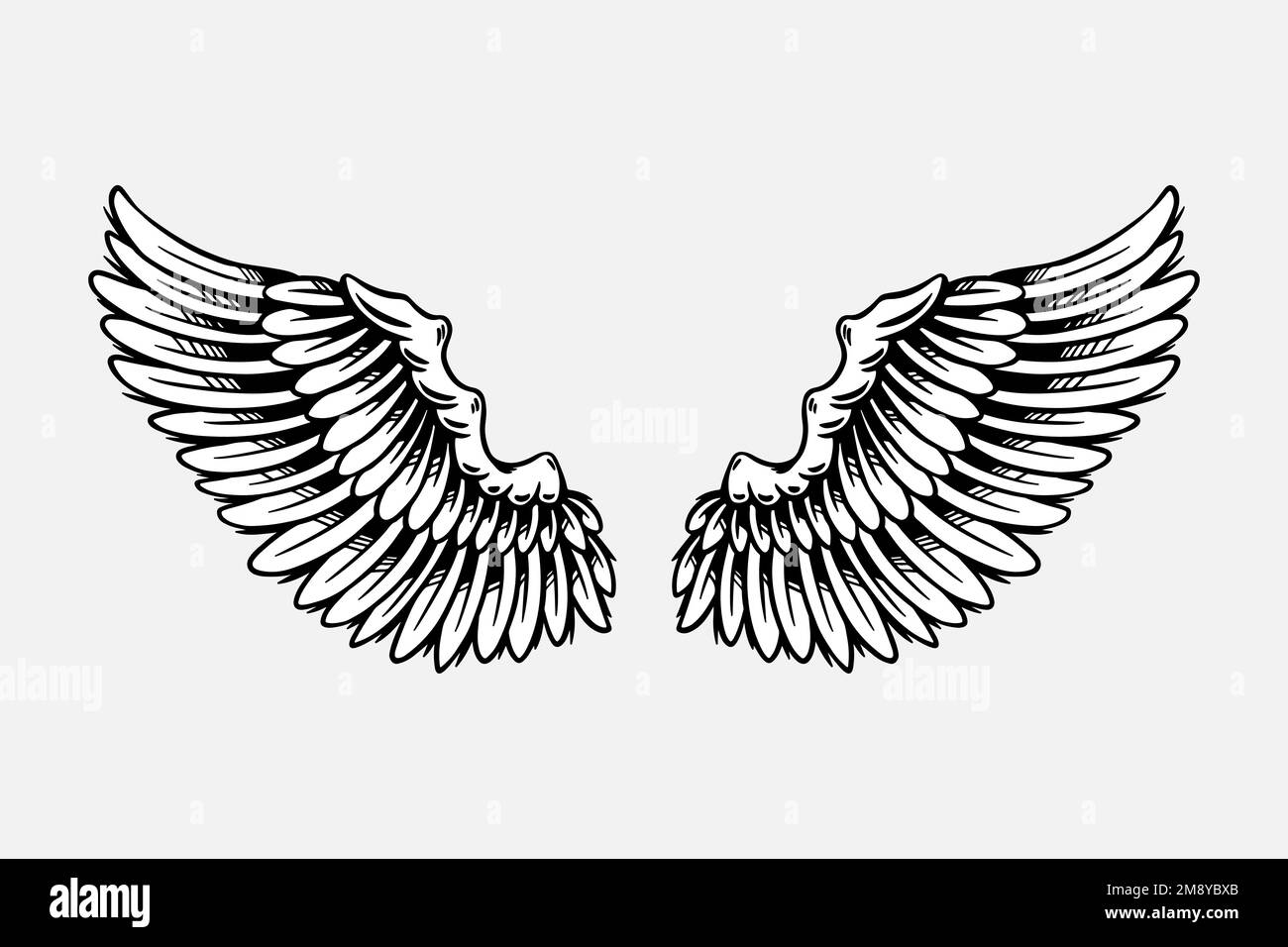 Wings outline sticker overlay vector Stock Vector Image & Art Alamy