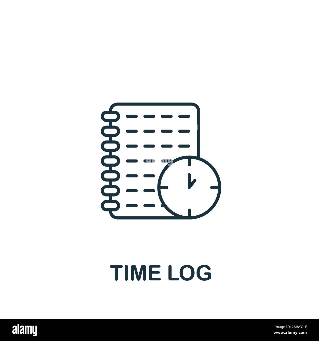 Time Log icon. Monochrome simple Time Management icon for templates, web design and infographics Stock Vector