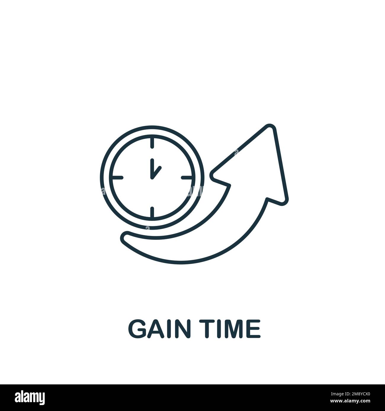 Gain Time icon. Monochrome simple Time Management icon for templates