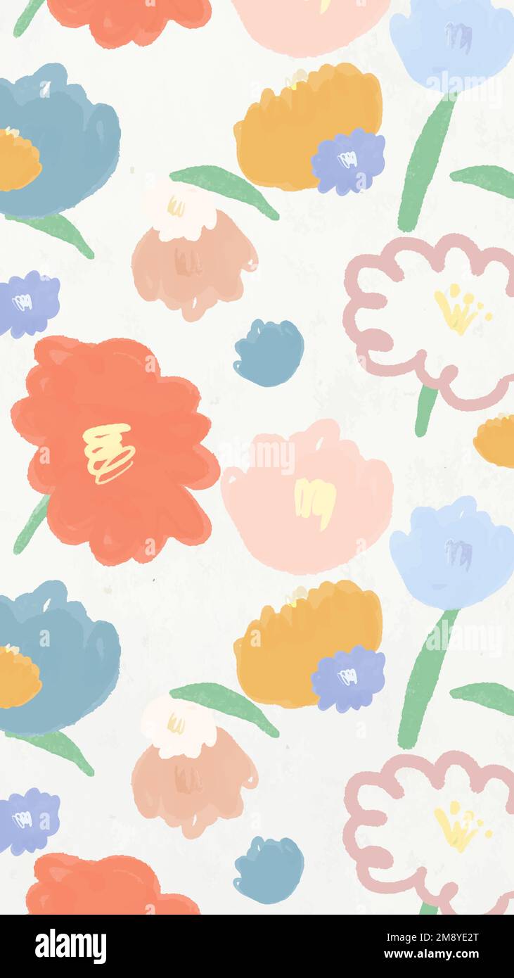 Floral pattern background vector hand drawn Stock Vector
