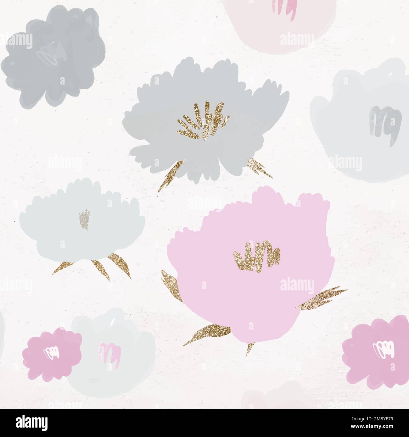 Floral pattern background vector hand drawn Stock Vector Image & Art ...