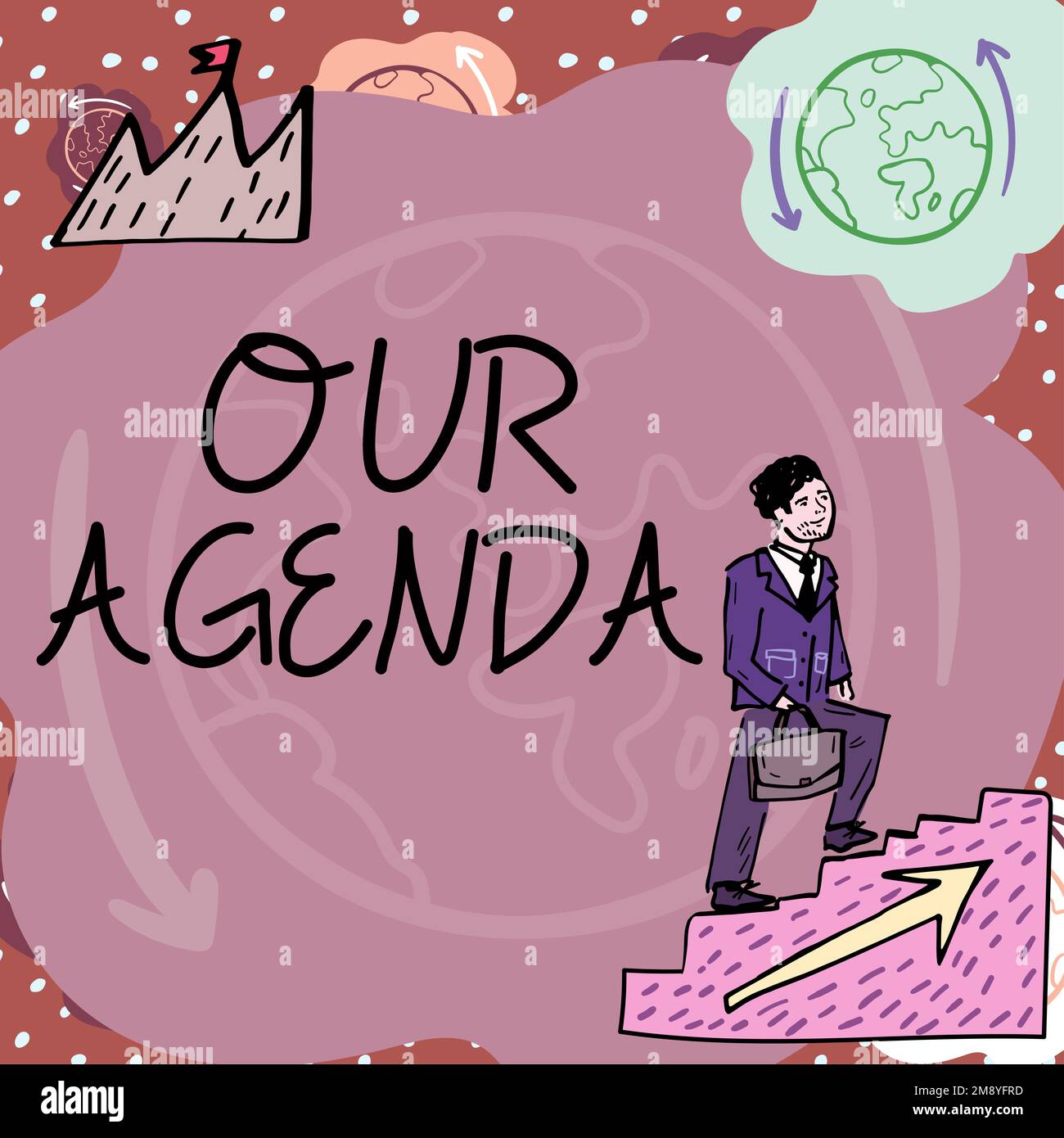 Text sign showing Our Agenda. Concept meaning Personal schedule