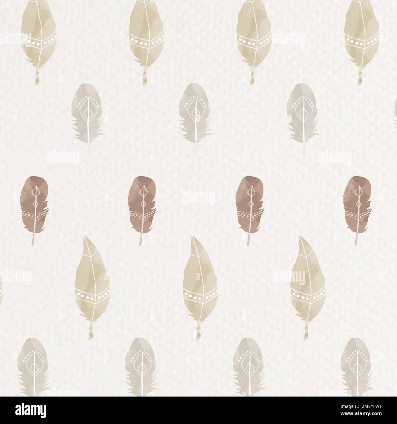 Seamless Boho background feather pattern vector Stock Vector Image ...