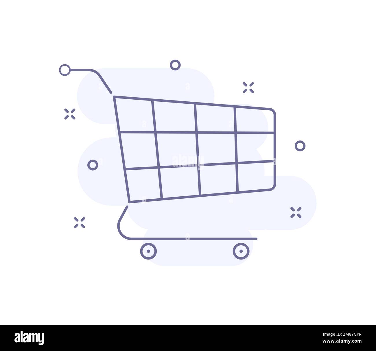 shopping cart outline vector illustration isolated Stock Vector Image