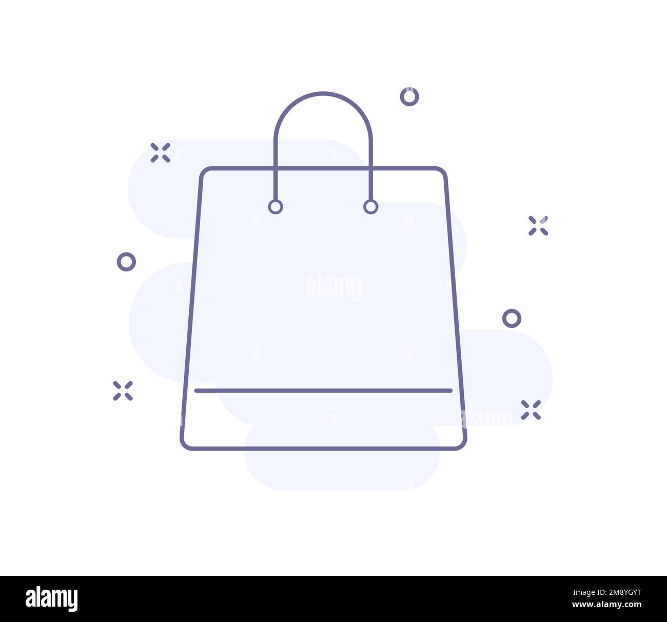shopping bag outline vector illustration isolated Stock Vector Image