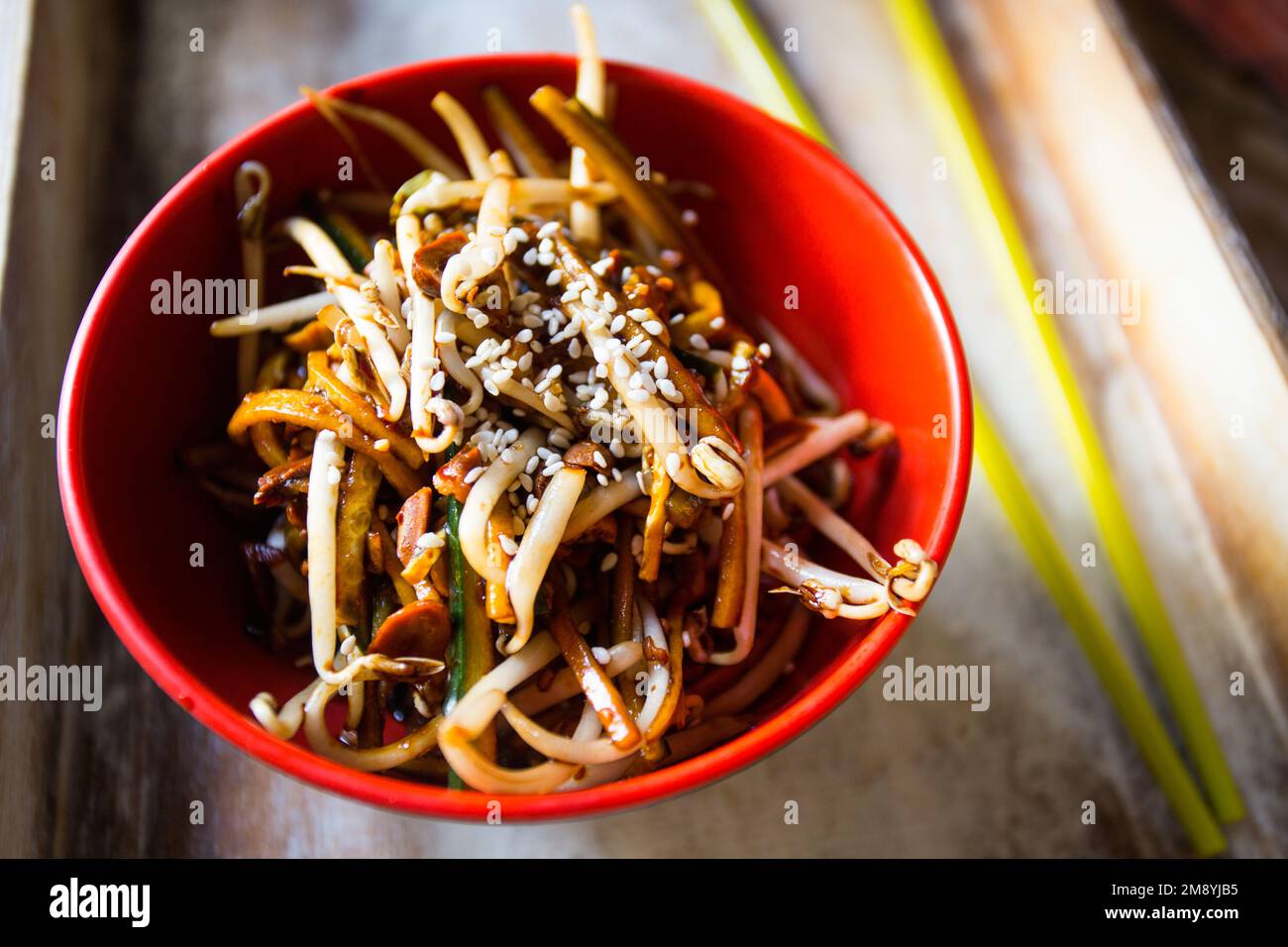 Bean sprout salad. Traditional Asian salad recipe Stock Photo Alamy