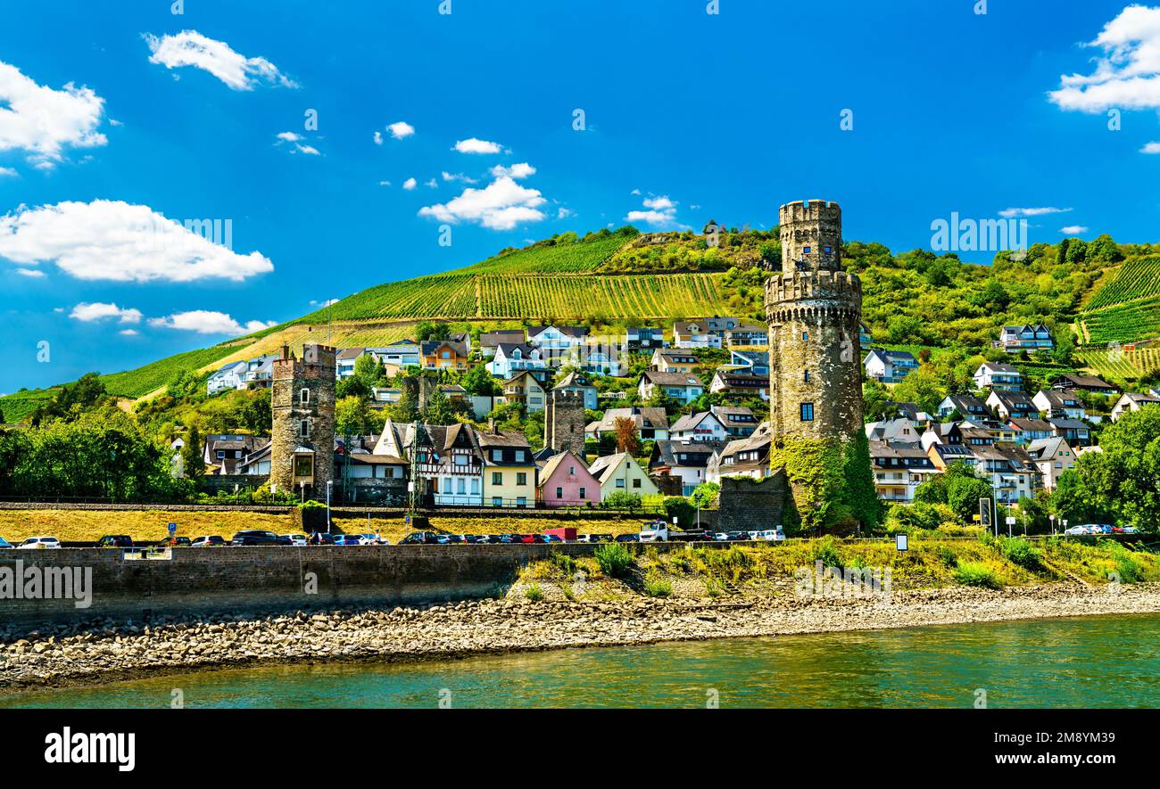 Defense Towers Of The Medieval Town Of Oberwesel In Rhine Valley, Germany  Stock Photo, Picture and Royalty Free Image. Image 85474711.