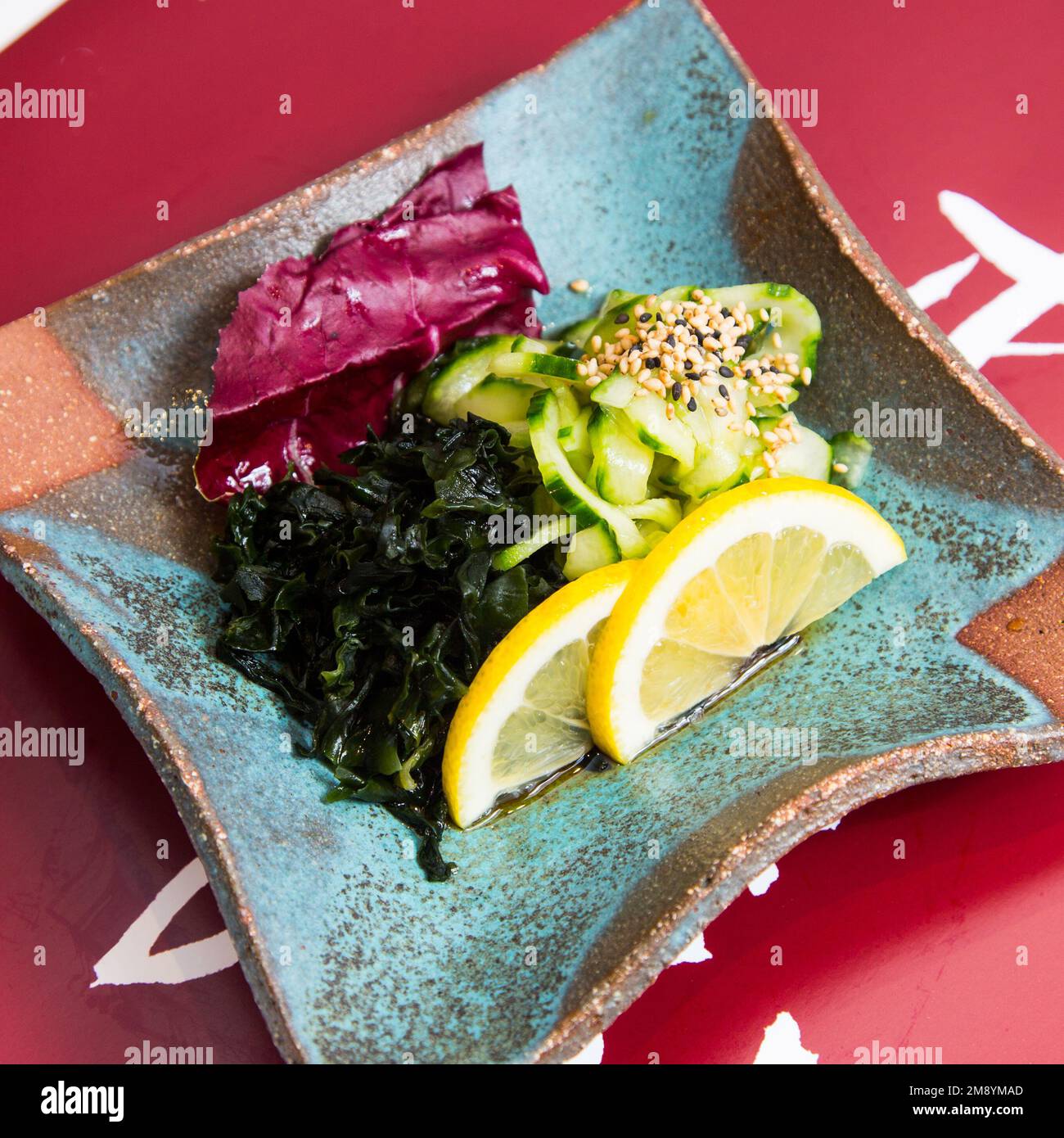 Asian seaweed salad with miso sauce. Traditional asian recipe Stock