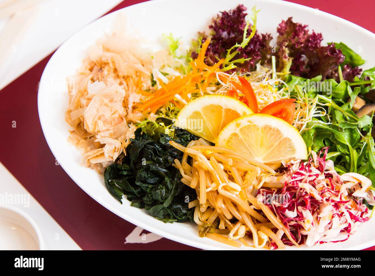 Asian seaweed salad with miso sauce. Traditional asian recipe Stock