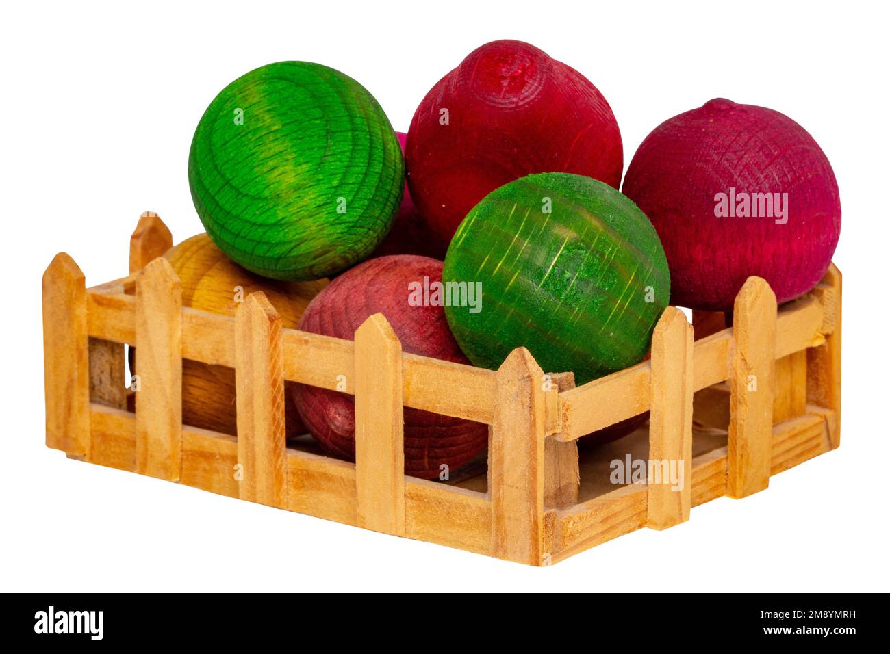 Closeup of air fresheners in the form of wooden balls flavoured with