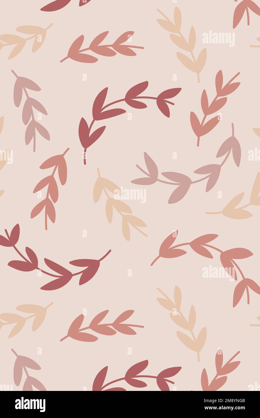 Pink seamless leaf patterned background vector Stock Vector