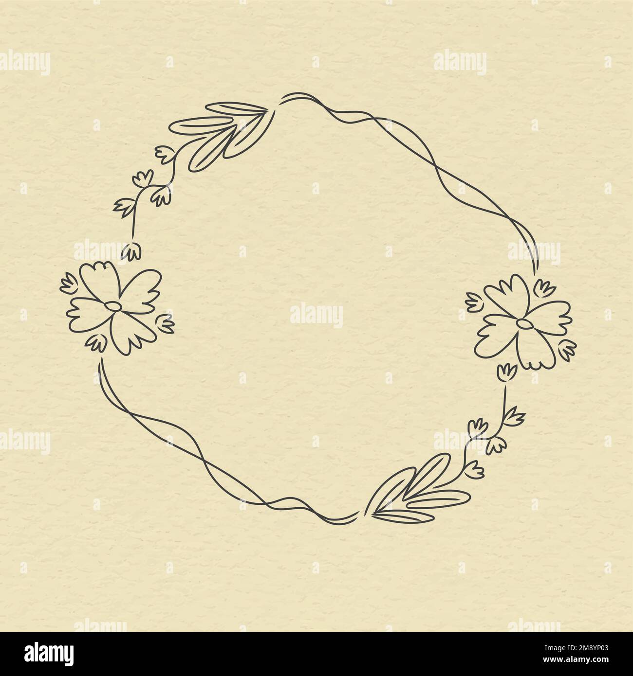 Hand drawn flower wreath vector Stock Vector Image & Art Alamy