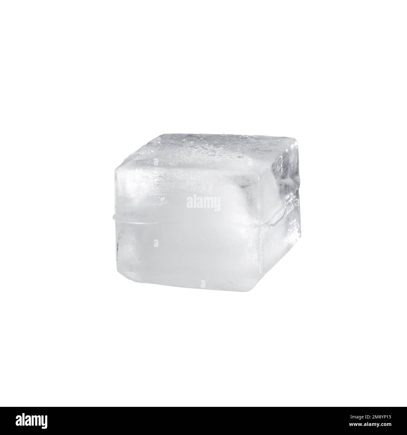 Studio shot of a real authentic ice cube on white background Stock Photo