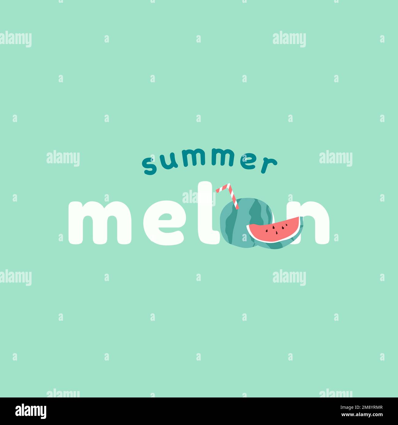 Green fruity summer melon vector Stock Vector