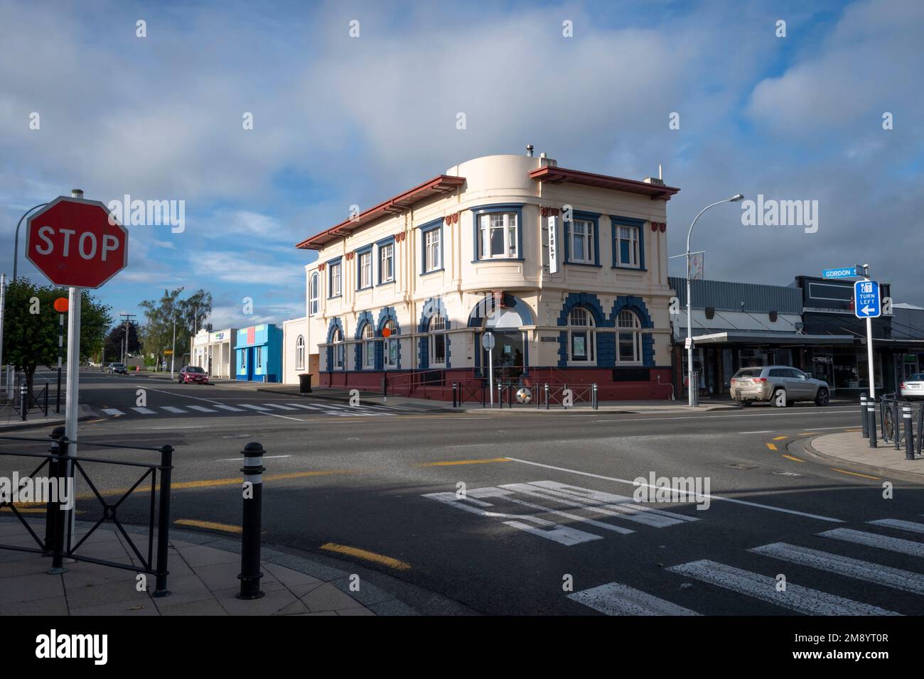 Old bank building, High Street, Dannevirke, Tararua Distirct, North Island, New Zealand Stock Photo