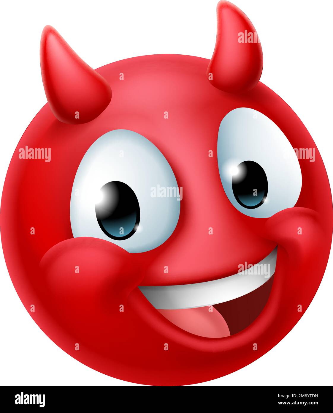 Devil Emoji Emoticon Man Face Cartoon Icon Mascot Stock Vector