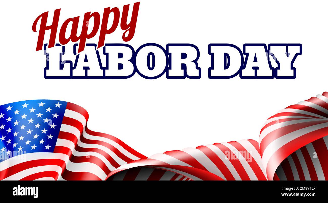 Happy Labor Day Design American Flag Banner Stock Vector