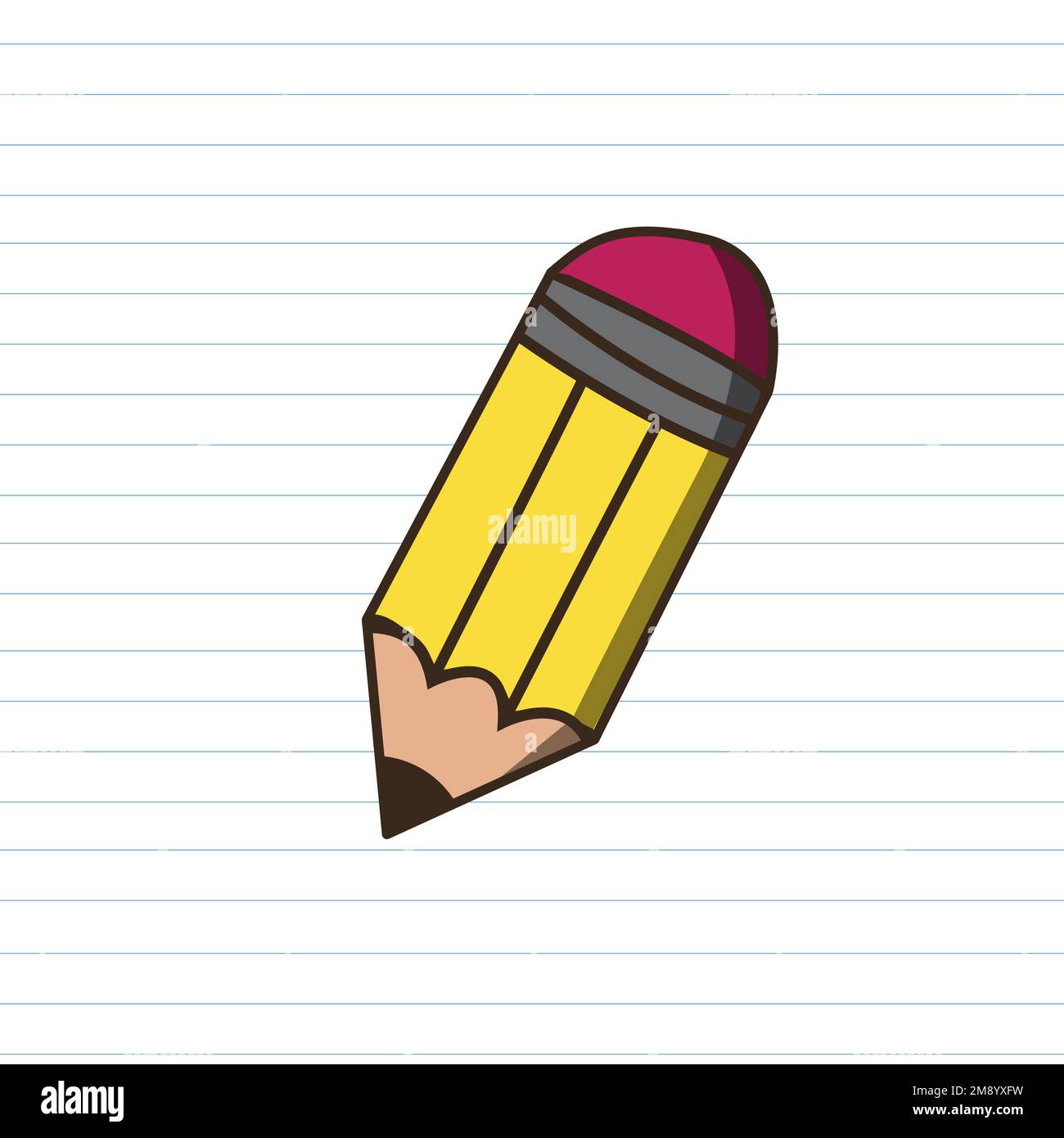 Yellow wooden pencil design vector Stock Vector Image & Art Alamy