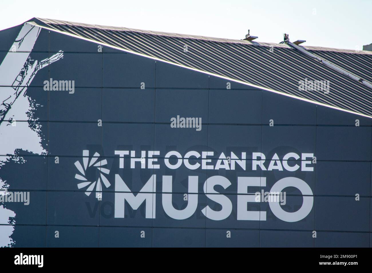 Signage for the Ocean Race in the Spanish city of Alicante Stock Photo