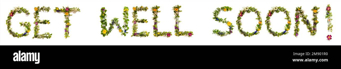 Blooming Flower Letters Building English Text Get Well Soon Stock Photo