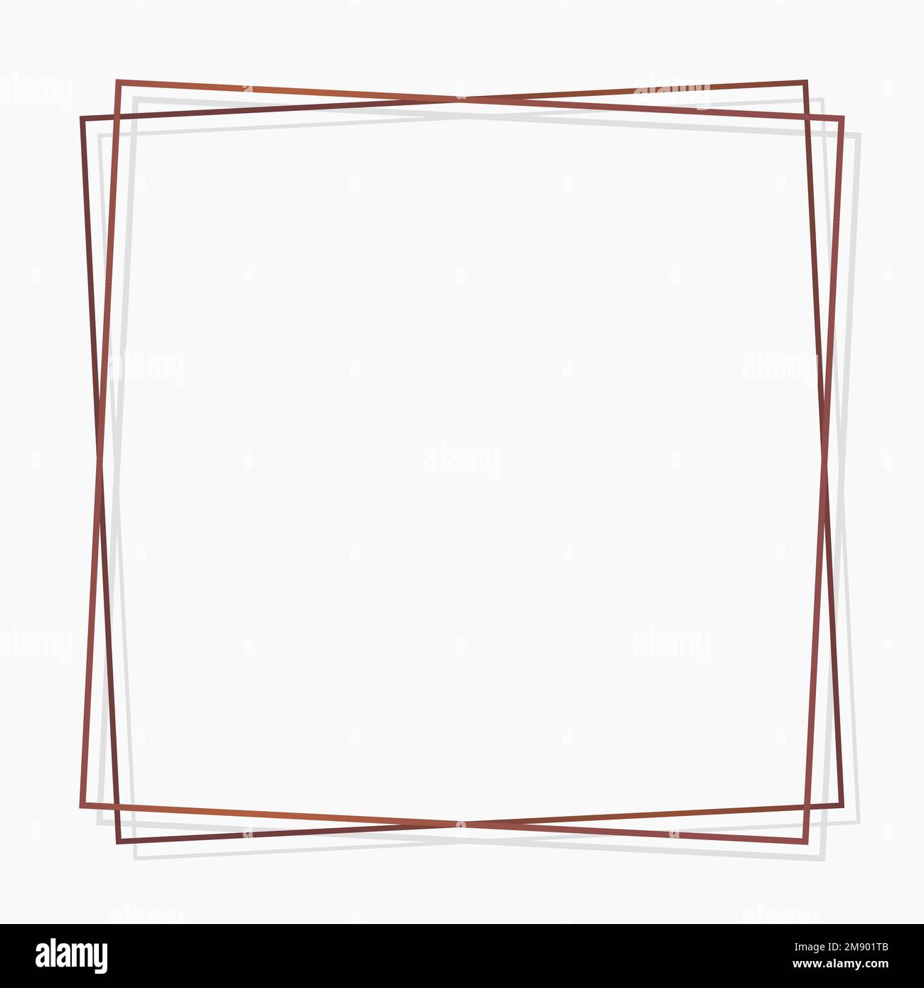 Square bronze frame on white background vector Stock Vector