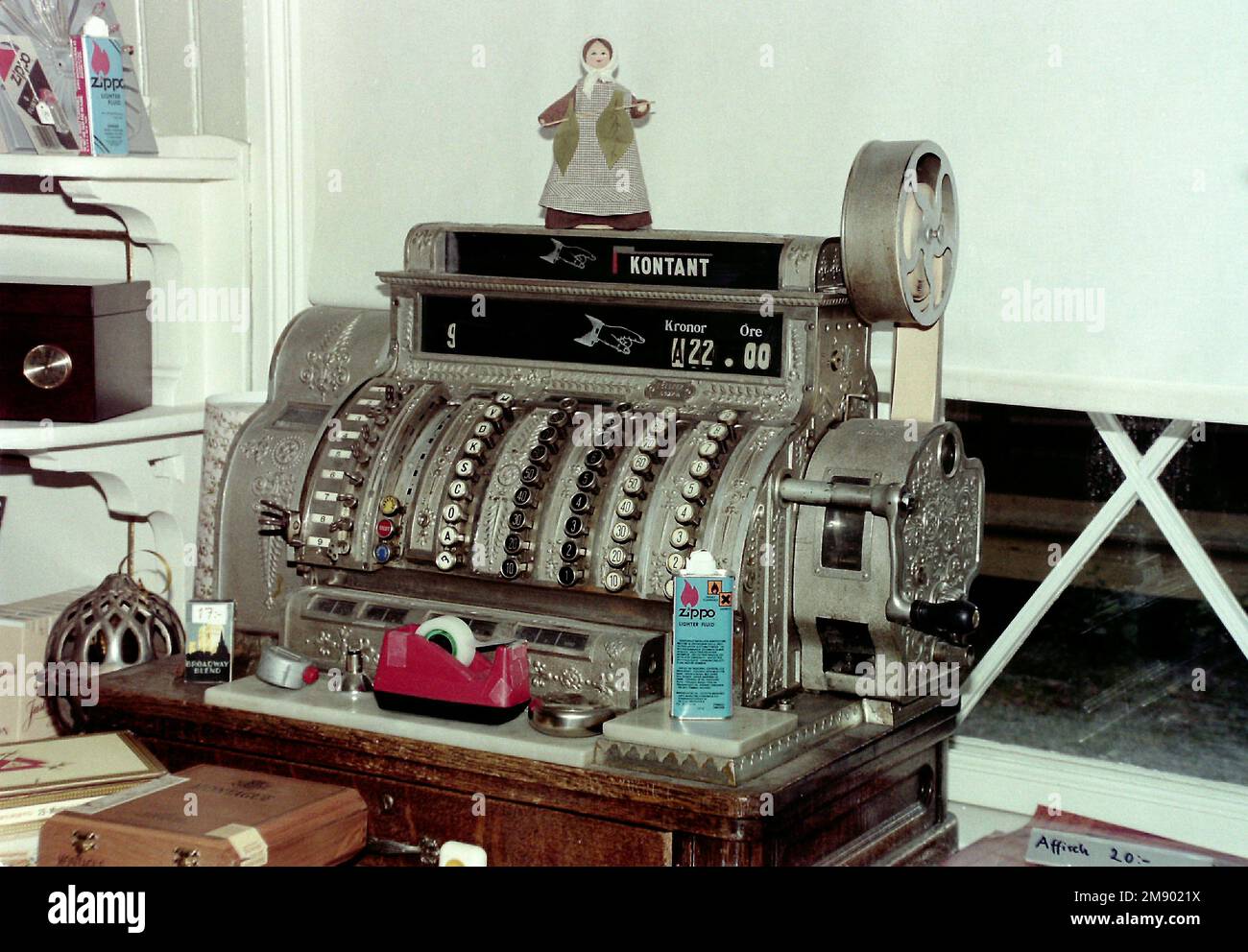 Historical cash register in the Museum of Stockholm (Sweden Stock Photo