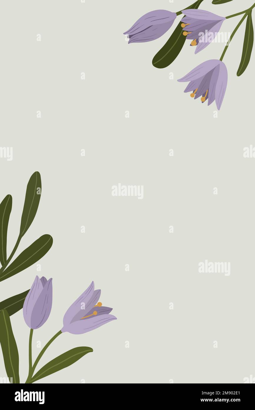 Purple botanical copy space on a gray background vector Stock Vector