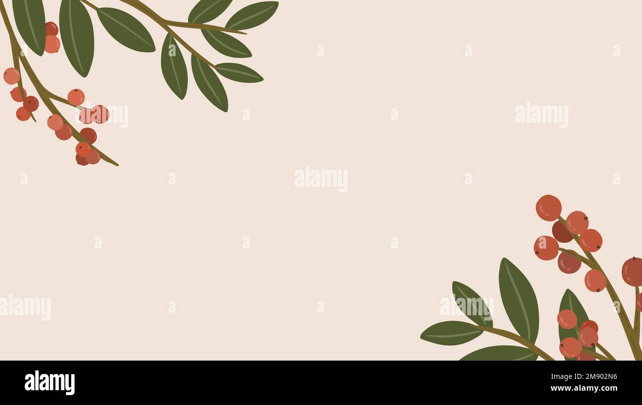 Red botanical copy space mobile wallpaper vector Stock Vector