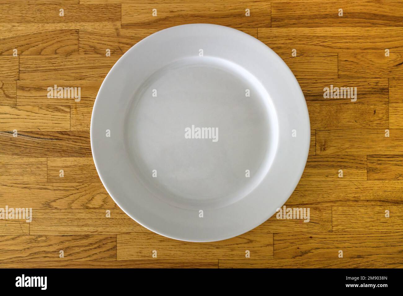 Empty dining plate flat lay top view as copy space Stock Photo