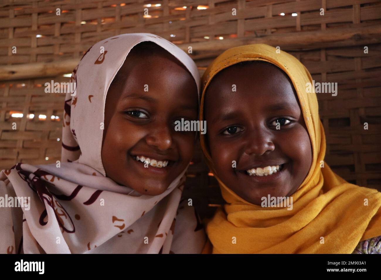 Portrait of little girls at school, Ethiopia Stock Photo