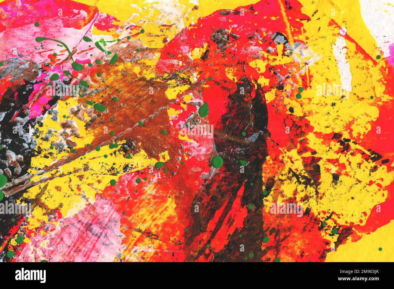 Hand drawn abstract multicolored acrylic texture. Colourful backdrop. Stock Photo