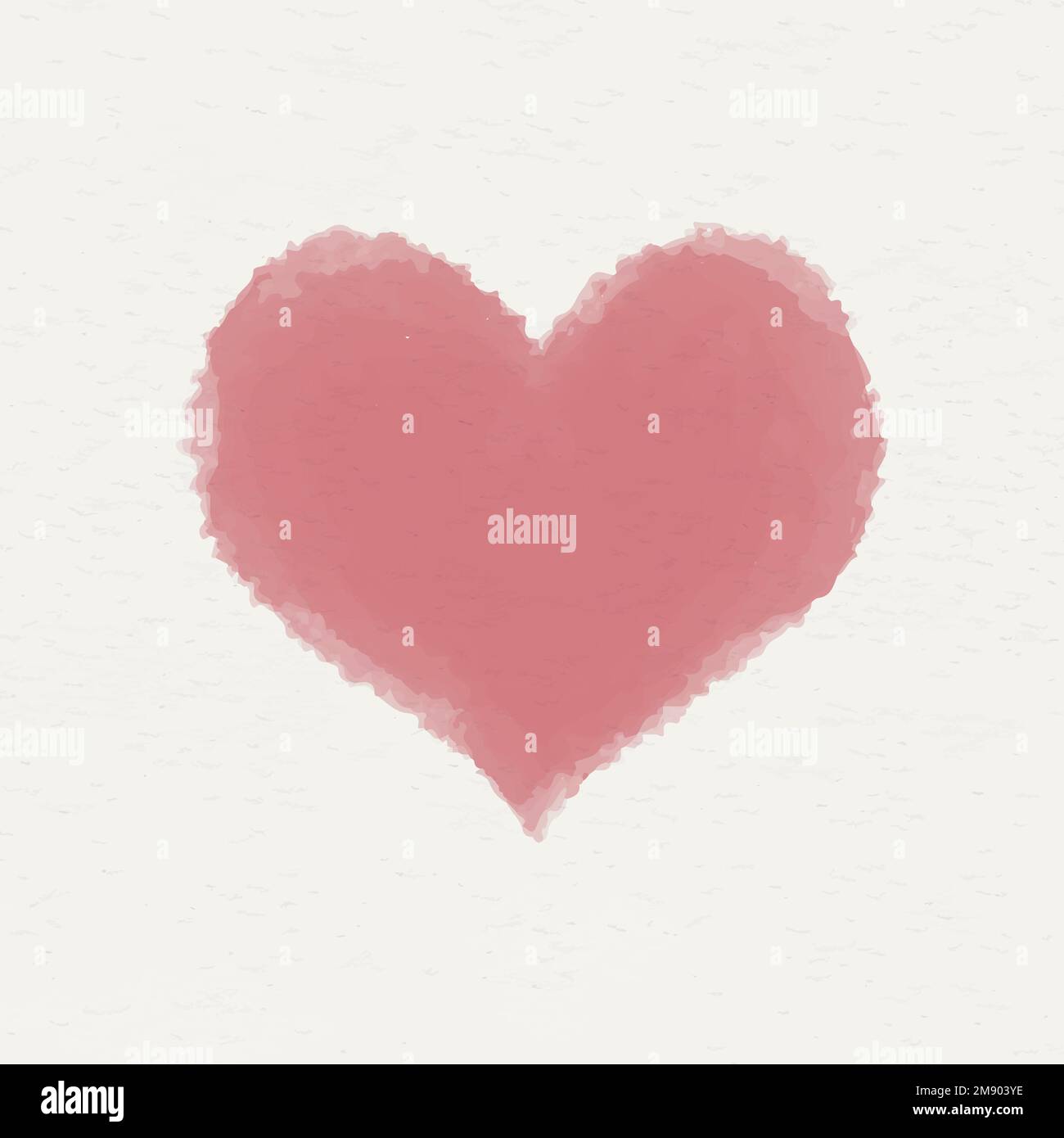 Pink watercolor heart geometric shape vector Stock Vector