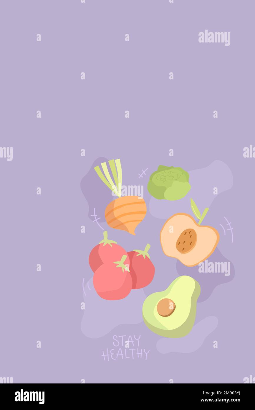 Hand drawn vegetables background vector Stock Vector