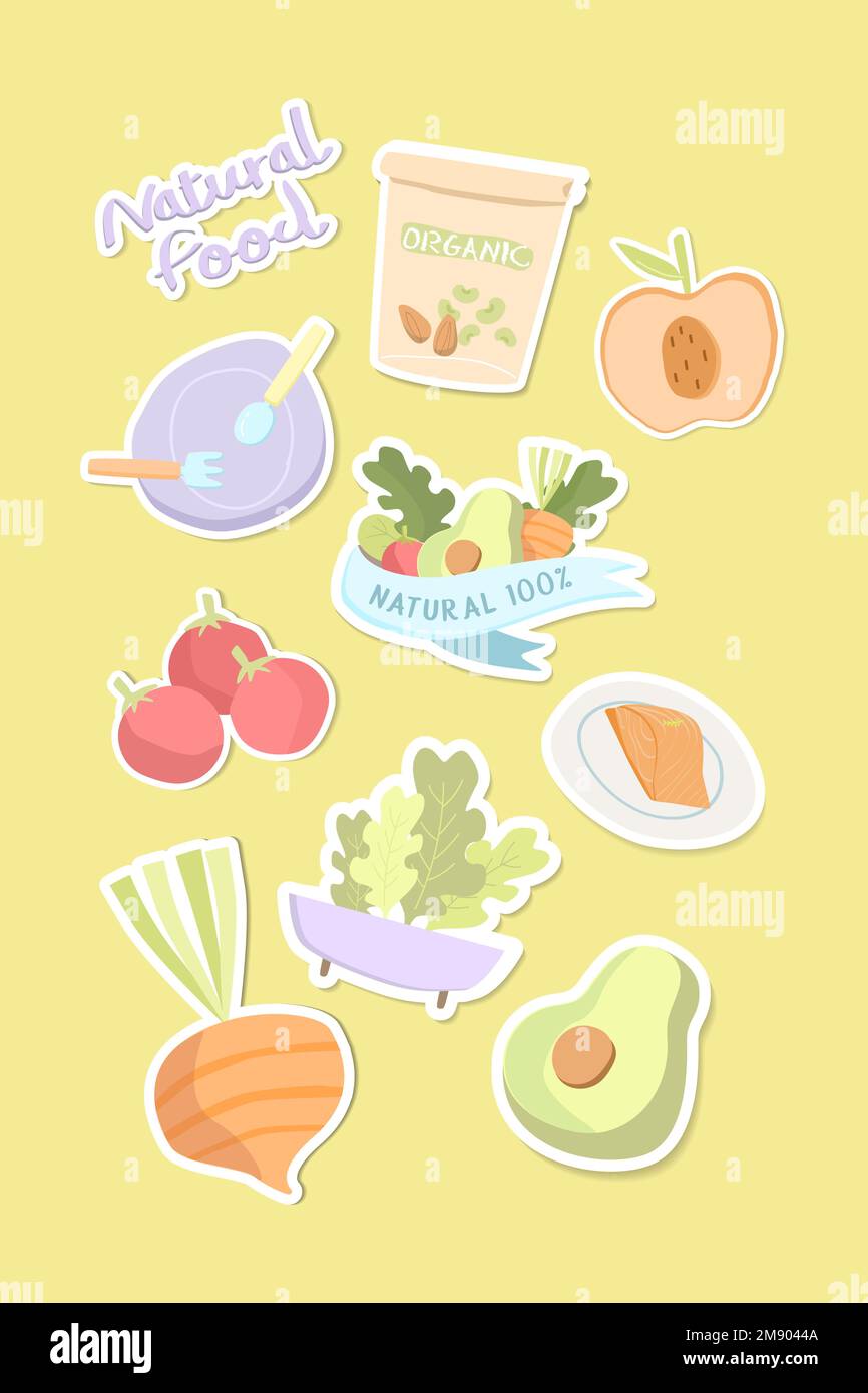 Natural food collection vector Stock Vector Image & Art Alamy