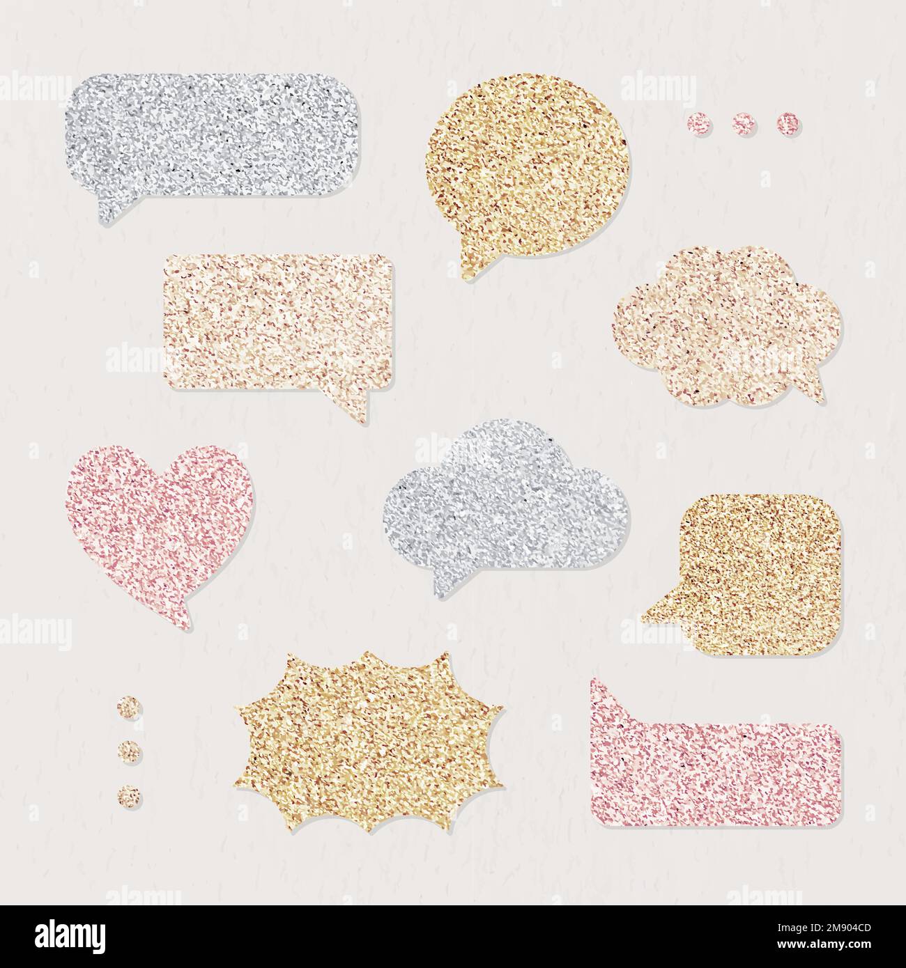 Glitter speech bubble sticker set vector Stock Vector Image & Art - Alamy
