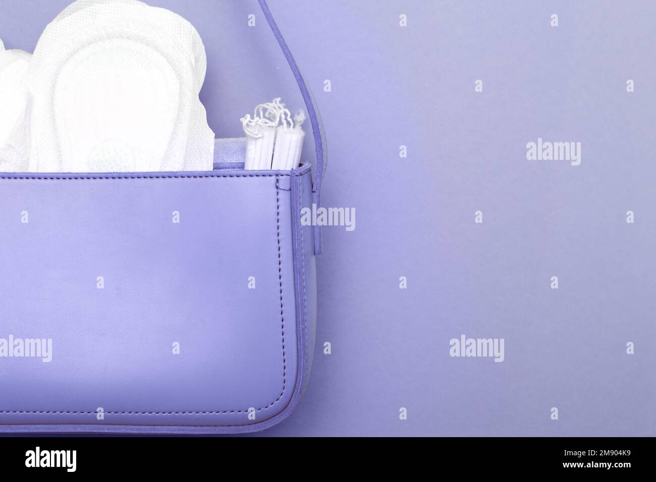 tampons, hygienic panty liners, feminine sanitary pads in a women's