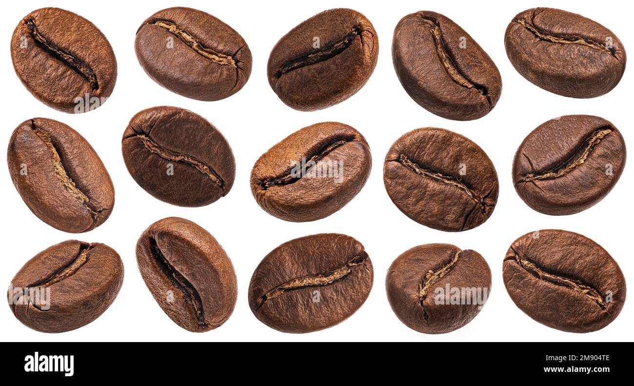 Roasted coffee beans isolated on white background Stock Photo - Alamy